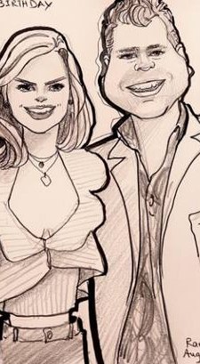 Private parties: Pencil caricatures at a birthday