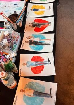 Afterpeak cards drying on the table on board