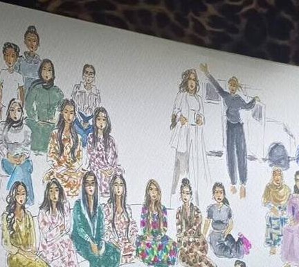 Ladies' gathering: The whole room in one live sketch