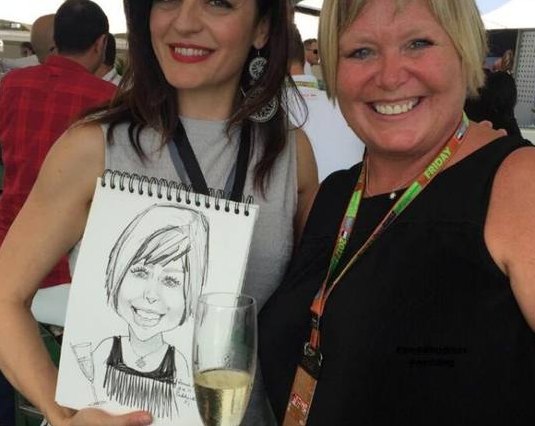 Formula One, Abu Dhabi Grand Prix: Caricatures in the hospitality lounge, Yas Marina Circuit